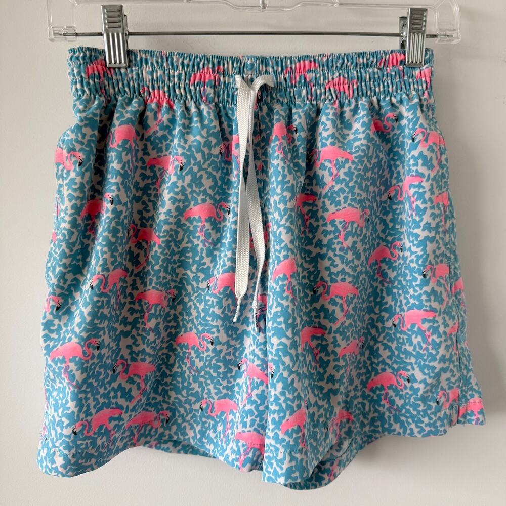 Chubbies Bathing Suit Mens‎ XS Blue Pink Flamingo Swim Trunks Beach Summer 5.5"